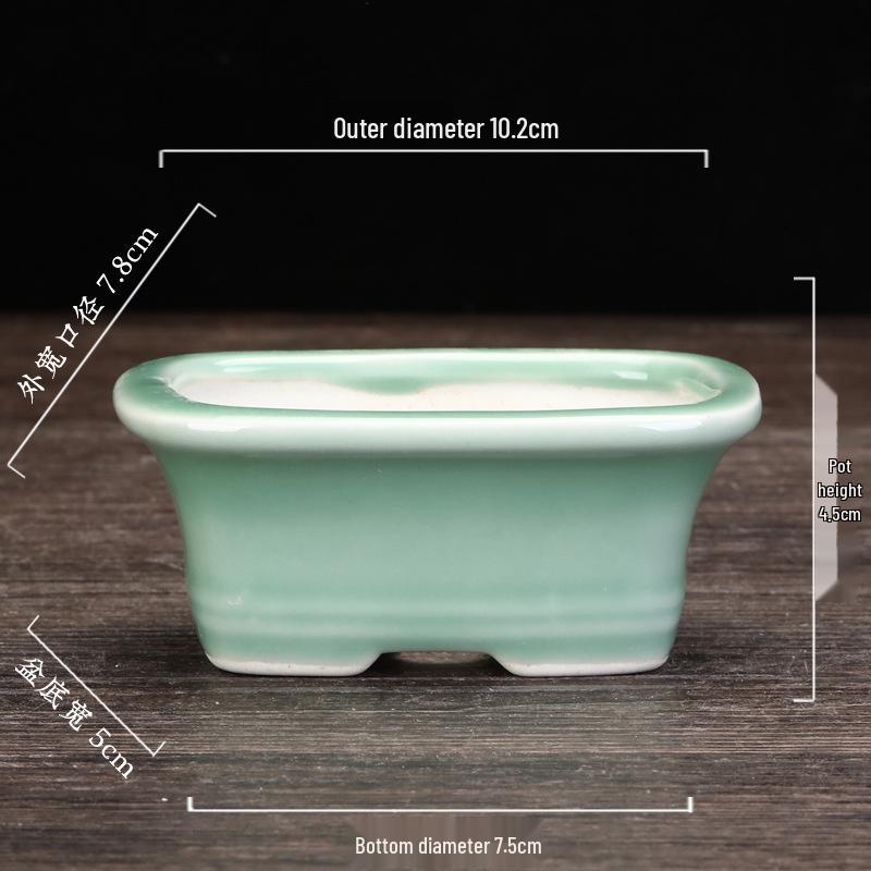 Керамический горшок для суккулентов и бонсай из фиолетовой глины - Высококачественный глазурованный мини-цветочный горшок