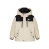 Down Jacket Simple Brand Logo Hooded Comfortable Long Sleeve Kids Jackets White-Sand NY2442051GS-002