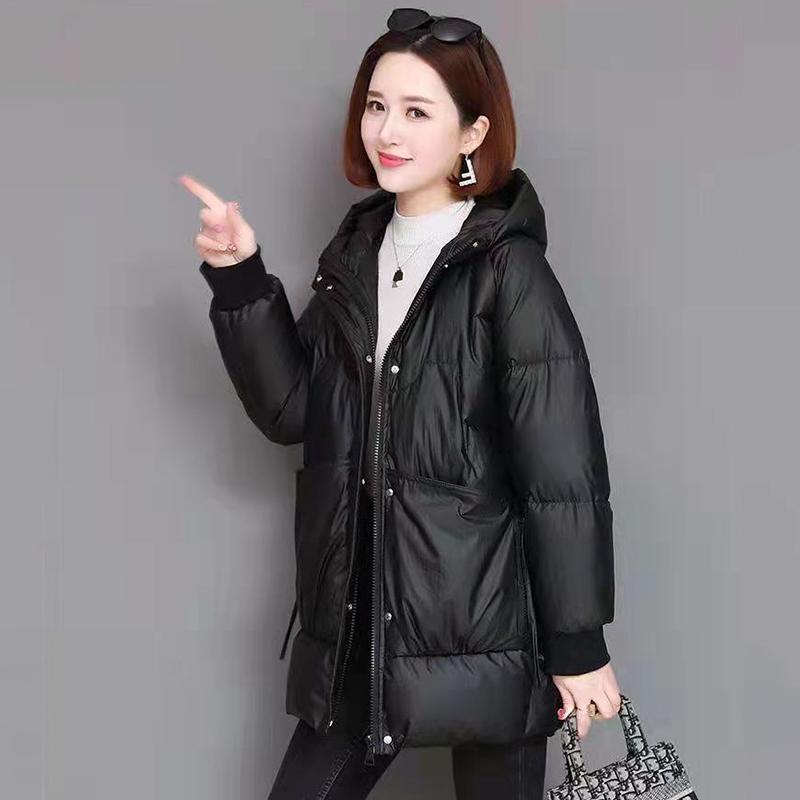 Autumn Winter Thicken Warm Long Parka Women Solid Color Loose Puffer Hooded Coat Jackets Outwear