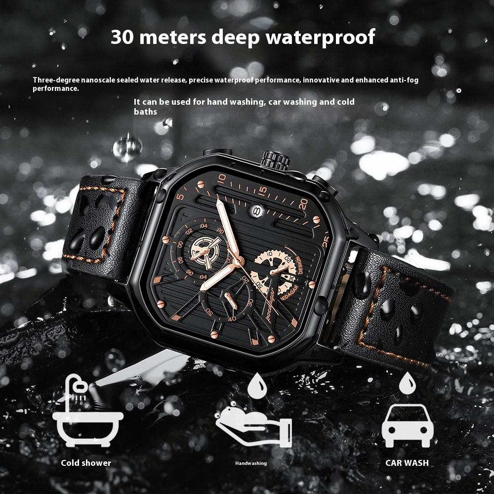 Спортивные кварцевые часы мужские серебристо-синие наручные часы с хронографом и браслетом из нержавеющей стали с автоматической датой и светящимися стрелками 24 часа