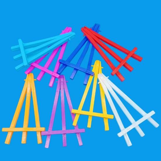 5Pcs Triangle Easel Mini Stand Kids Art Display Small Drawing Easel with Bright Colors 15.5cm Plastic Sketching Easel