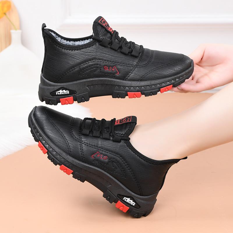 Women's Winter Warm Snow Boots Faux Fur Lined Walking Shoes Lace-Up Water Resistant Short Ankle Booties Comfortable Slip On Outdoor Sneakers for Women