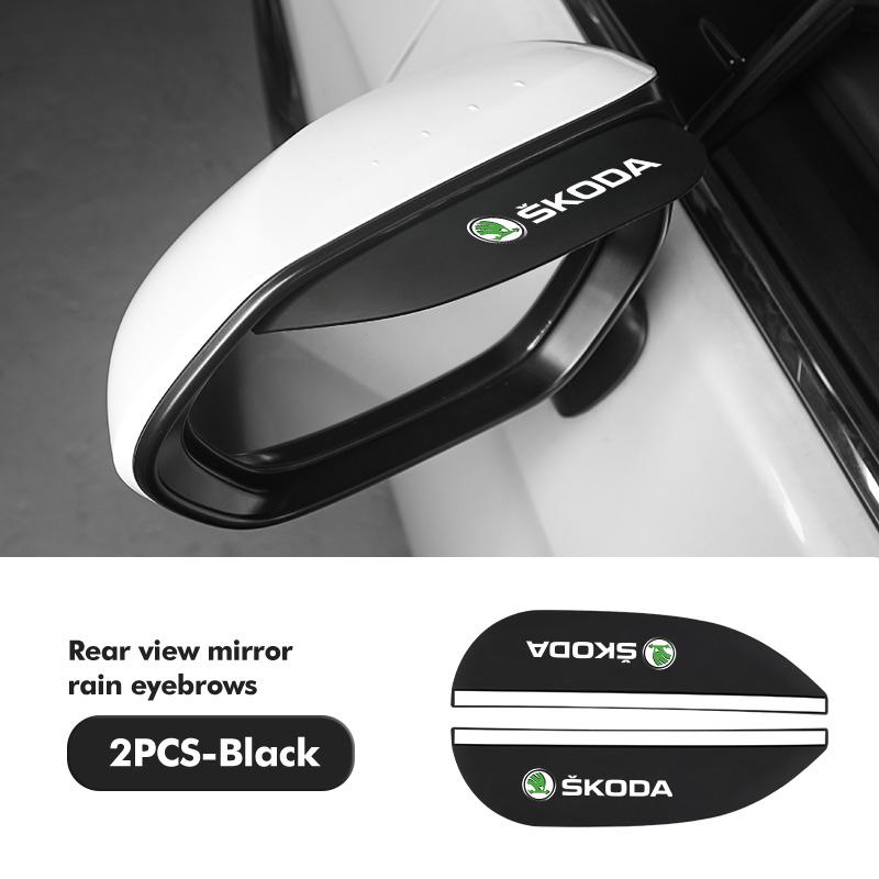 AAABQ1 Для Skoda 2 шт. Мягкая резина Козырек от дождя на зеркало заднего вида Стайлинг Аксессуары Fabia Kamiq Superb Scala Enyaq-iV MK3 VisionS Yeti