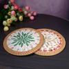 Round Rattan Weaving Coaster Handwoven Tea Cup Mats Tea Ceremony Shell Mats  Home Decor