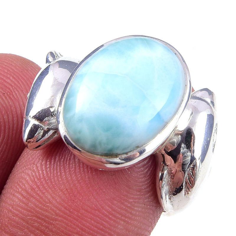 Кольцо из стерлингового серебра 925 пробы с драгоценным камнем Natural Republic Larimar S.7 C2H75