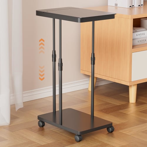 Cozyall Garbage Bag Holder with Lid, 45L Trash Can (Adjustable Capacity 30L-90L), Garbage Bag Stand with Base and Casters, Slim, 24cm Wide X 37cm Deep