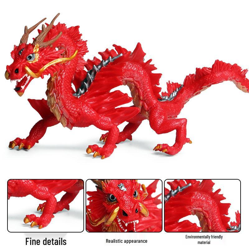 Dinosaur & Dragon Plastic Toy Set: Mythical Animal Figures for Kids
