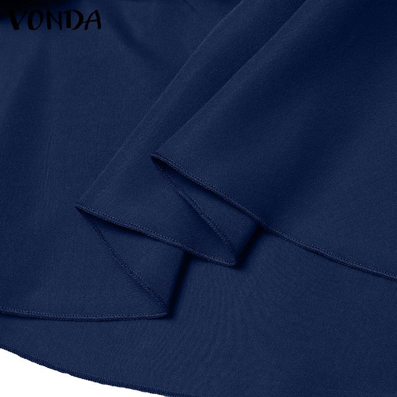VONDA Женская мода однотонные юбки с оборками спереди и подолом