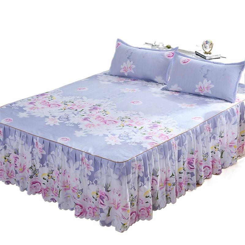 Bedroom Household Single-piece Sanding Bed Skirt Solid Color Skin-friendly Bedspread Bed Cover Bedroom Student Dormitory Sheets
