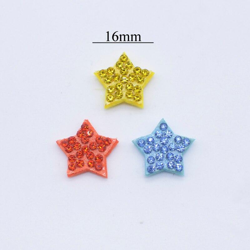 30 шт., 16 мм, мягкие разноцветные нашивки со звездами и стразами для рукоделия, одежда, шляпа, головные уборы, заколки для волос, бант, декор, аппликации, аксессуары