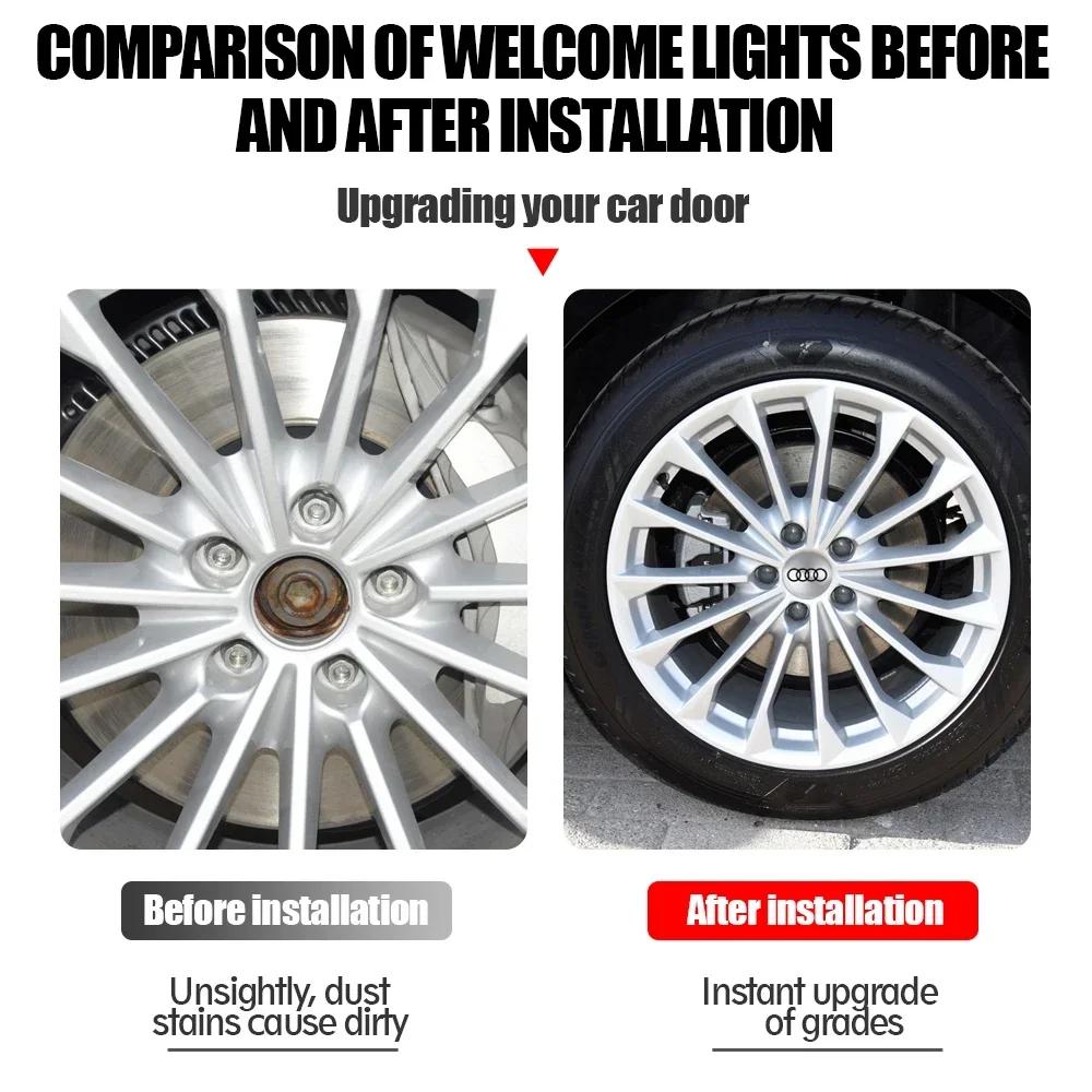 4PCS 65mm automobile hub center cover sticker is suitable for Audi ABT A3A4A5Q2 Q7 RSTT hub aluminum alloy modification sticker.