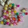 Набор из 50 штук, двухцветные круглые бусины с краклем, подходят для женского браслета, ожерелья, ювелирных изделий