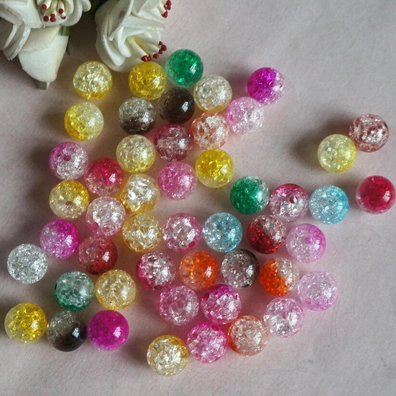 Набор из 50 штук, двухцветные круглые бусины с краклем, подходят для женского браслета, ожерелья, ювелирных изделий