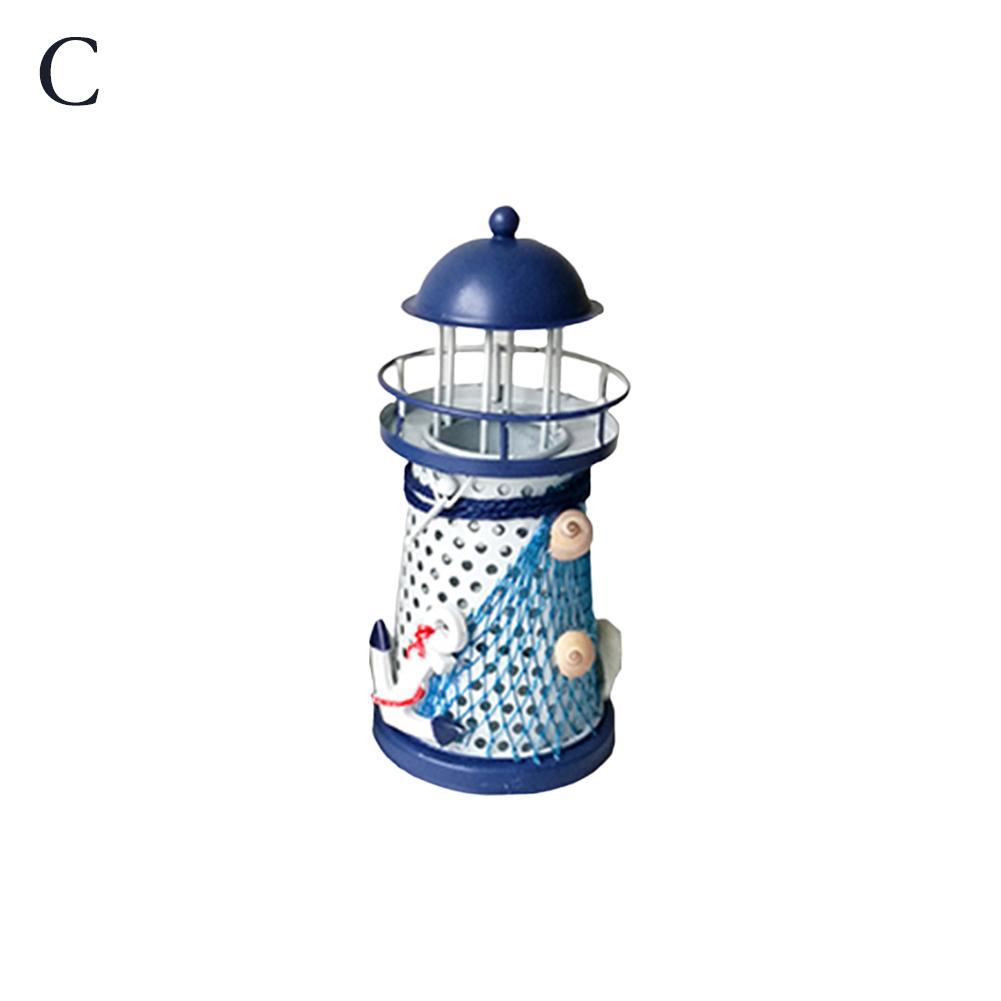 Mediterranean Style Small Lighthouse Sea Decoration Crafted Light Tower Home DecorationCreative Gifts Nautical Themed Adorn