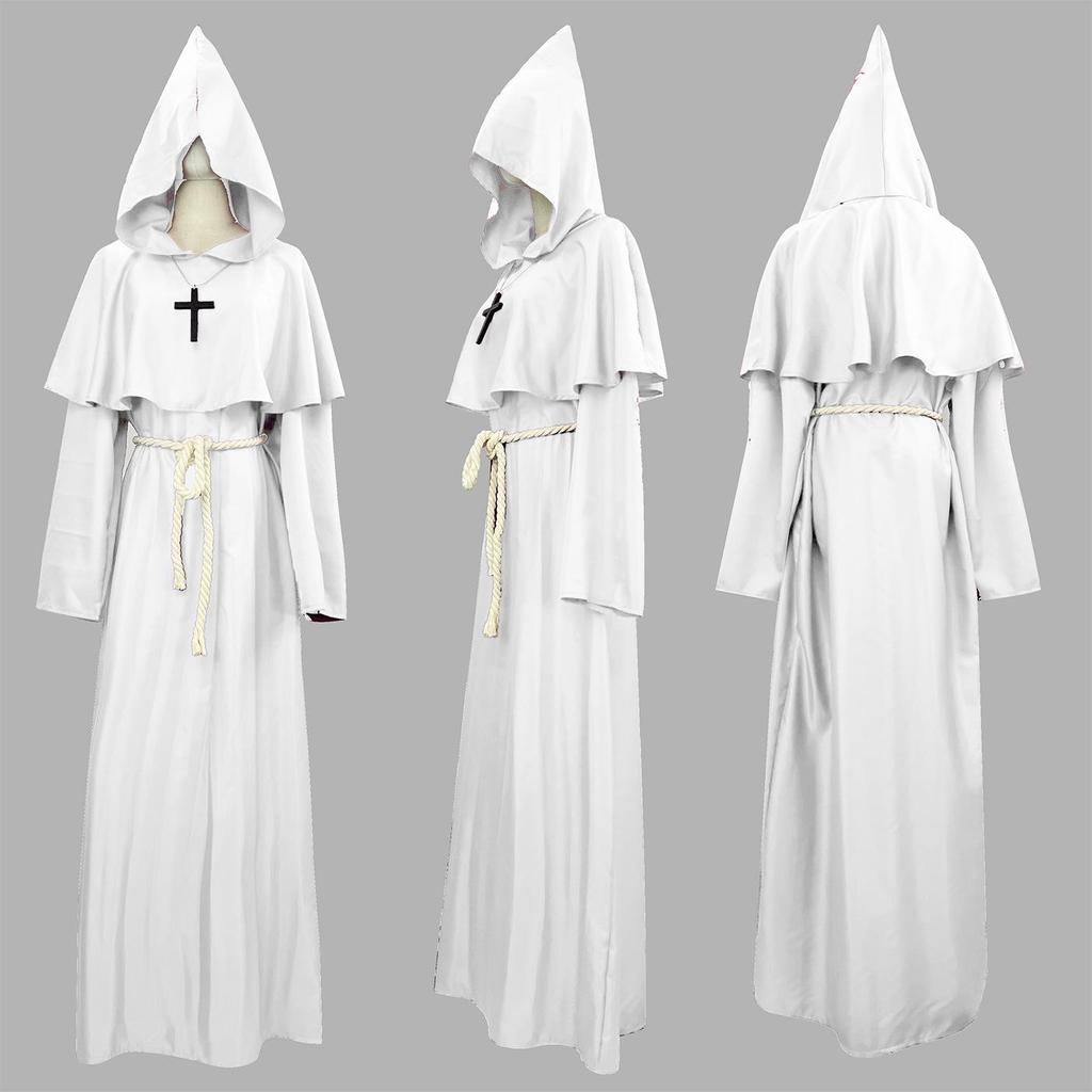 Костюм средневекового монаха и волшебника на Хэллоуин для косплея и сцены