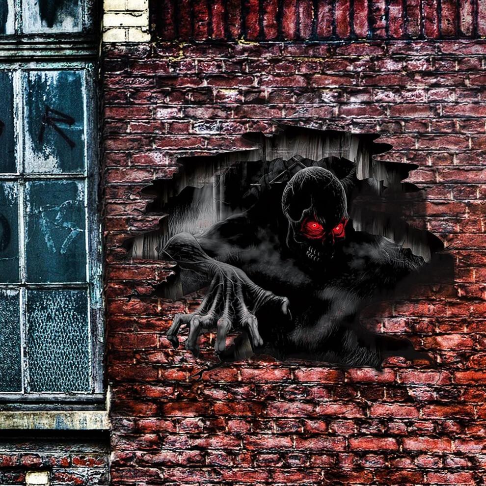 Halloween Wall Decor 3D Ghost Hand Floor Wall Ceiling Stickers Peel and Stick Skeleton Wall Decals Horror Halloween Zombie Art Murals Window Clings Ba