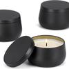 1PC 4oz Round Candle Jars with Lids For Candle Making Empty Containers Durable Metal DIY Crafts Storage Can Portable