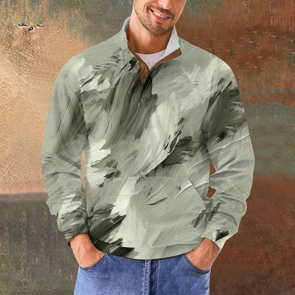 Мужская повседневная толстовка в стиле ретро с градиентным принтом