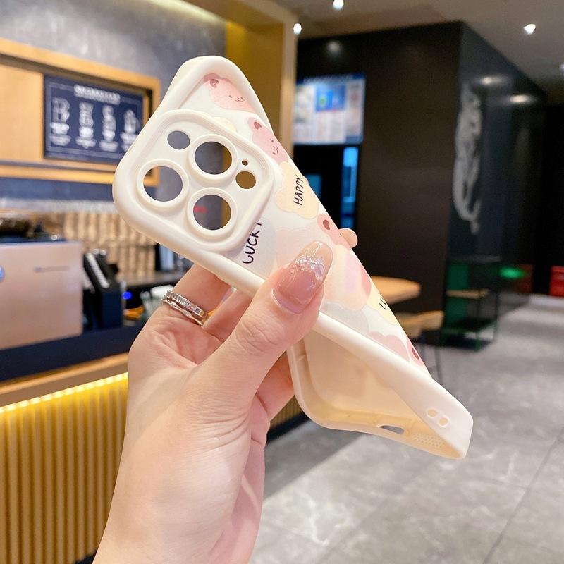 Чехол для мобильного телефона Macaron bear, подходящий для OPPO Reno12 Findx8, персонализированный, для пары, мультяшный, противоударный, защитный чехол