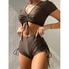 European & American Tie-up Bow Bikini Swimwear Set - Women's Sexy Beach Swimsuit