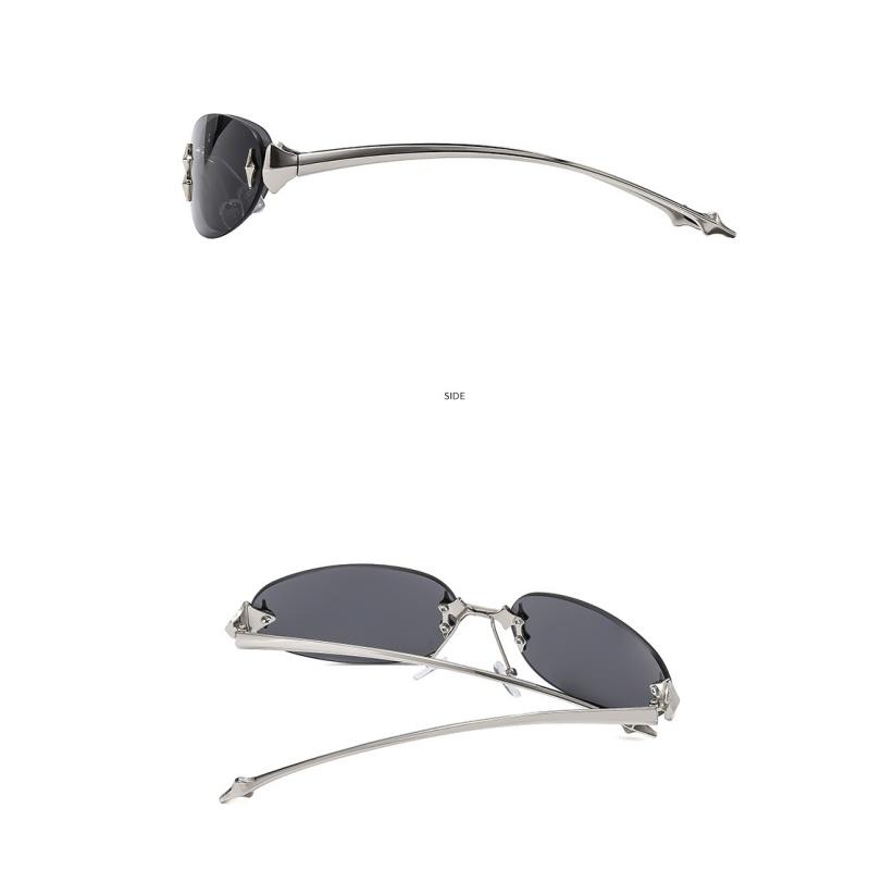 Women's Sunglasses, Star Rimless Sunglasses, Men's and Women's Retro Oval Sunglasses.