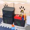 6Pcs Plastic Storage Baskets with Lid Handle Design Large Capacity Stackable Storage Container Organizer Bins