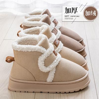 Женские зимние сапоги, новые теплые на толстой подошве, с подкладкой, с утолщенным мешком для волос и нескользящие хлопковые тапочки