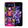Graffiti Art Colorful Princess Girl Phone Case For Samsung Z Flip 7 6 5G Galaxy Z Flip4 Z Flip5 Z Flip3 Coque Black Hard PC Shel