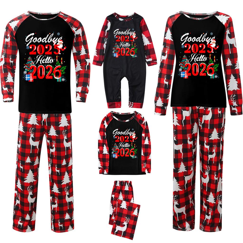 Prints Family Matching Long Sleeve Tops+Pants Set Family Matching Sets