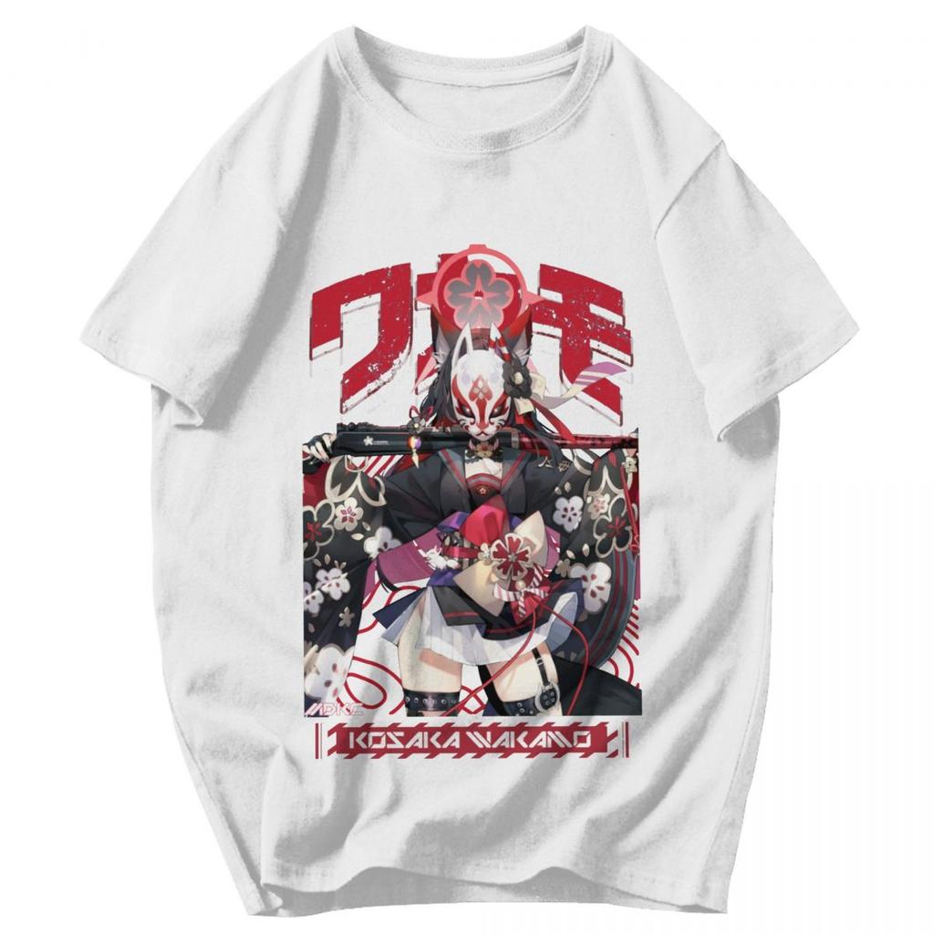 Мужская футболка Blue Archive Wakamo Японское аниме Идея Y2K Графическая с коротким рукавом Унисекс Топы Футболки