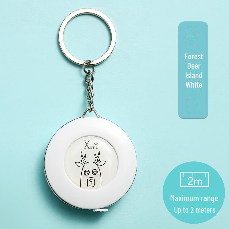 Мини-портативная рулетка 2 м - мягкая, телескопическая, самоблокирующаяся линейка с брелоком