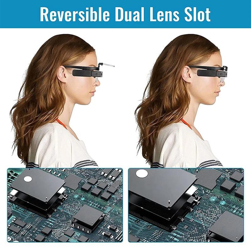 Headband Magnifier Glasses Led Light Magnifying Eyeglass 1.5x 2x 2.5x Magnifiers Lenses Eyewear For Watch Repair Reading Sewing