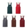 Stripe Design Cotton Apron Sleeveless Cooking Apron Two Front Pockets Women Apron  Coffee House