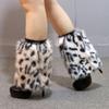 Plush Furry Leg Warmers for Women Cozy Winter Boot Toppers Cuffs Thermal Warm Fuzzy Foot Covers Footless Socks Gaiters