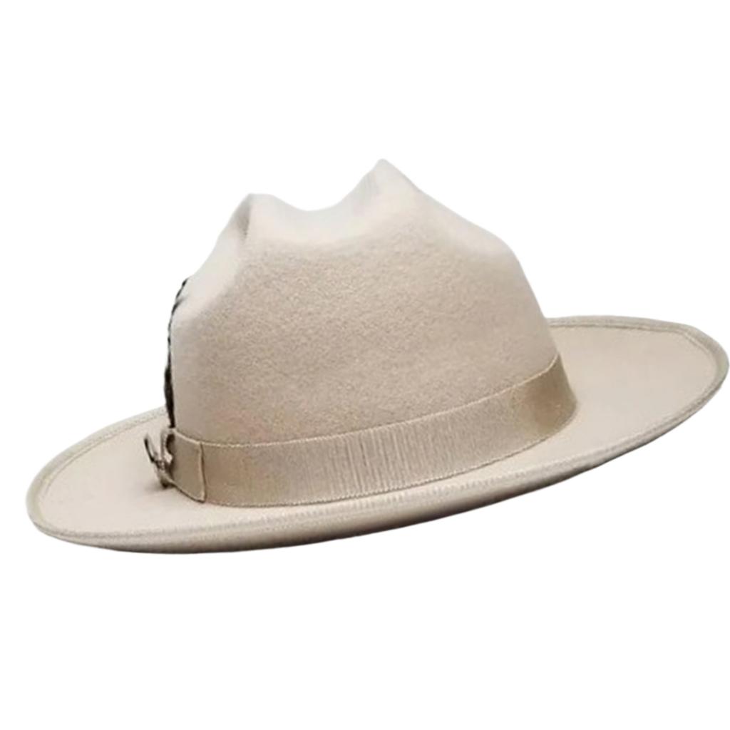 Roll Brim Wool Hat for Adult Stage Performances Hat Theme Party Costume Hat Masquerade Dress Up Hat Music Festival Hat