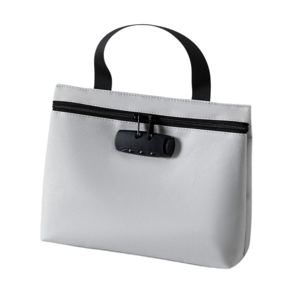 Canvas Bill Money Bag with Lock Zip Closure Security Document Bag Outdoor Activities