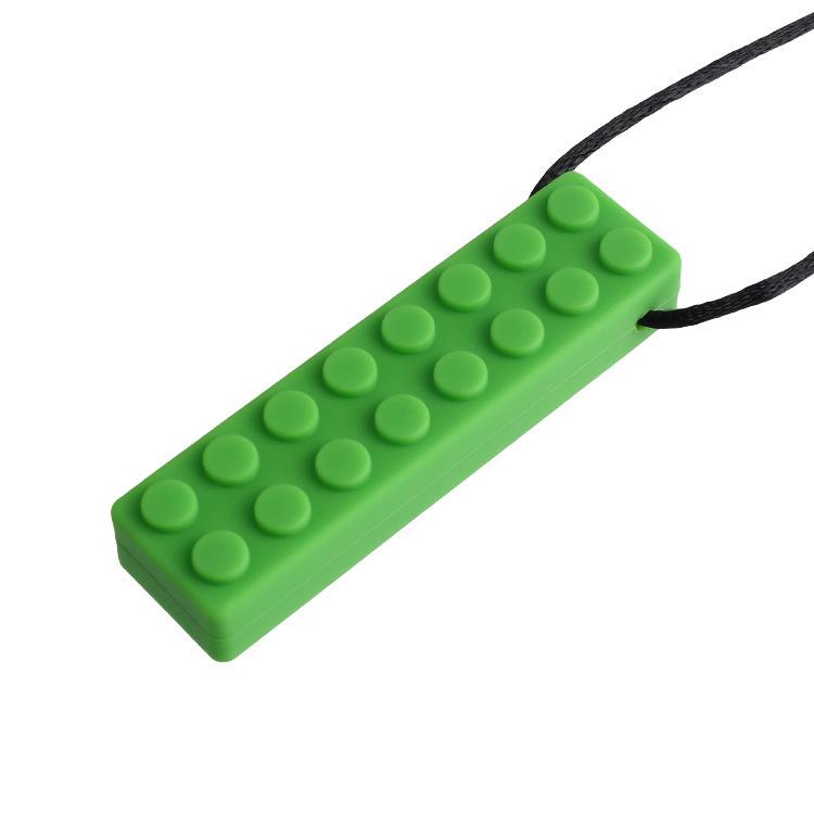 Детский силиконовый чай: Радужные строительные блоки и жевательный кулон