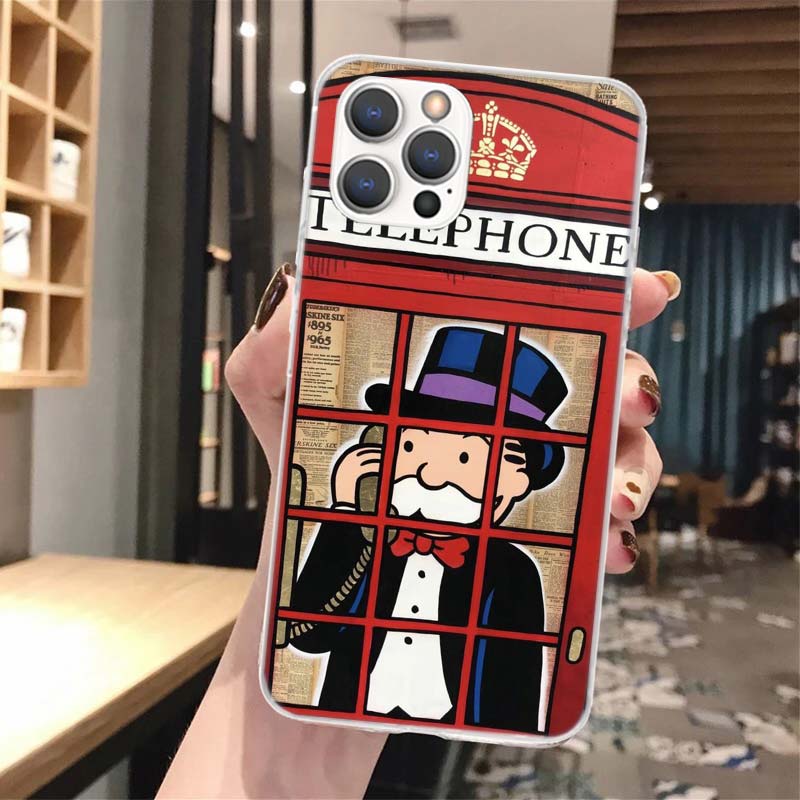 Cartoon Dollar Monopolys Soft Phone Case For iPhone 16 15 14 13 12 11 Pro Max X XR XS 7 Plus 8 + SE 2020 Pattern Customized Cove