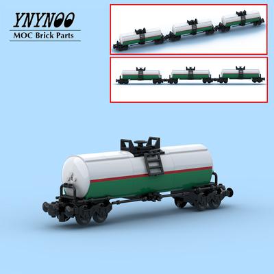 НОВЫЙ MOC Городской Промышленный Цистерна Октан Вагон Поезда Модель Креативные Идеи Дорога Строительные Блоки Кирпичи DIY Детская Игрушка Подарок на День Рождения