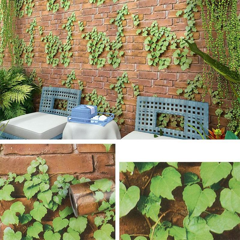 10М Кирпичные обои Преображение стола и шкафа Под дерево Водонепроницаемые ПВХ Самоклеящаяся фоновая наклейка на стену