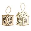 Christmas Wooden House Decoration With Warm LED Light Illuminated Cottage Ornament For Seasonal Display