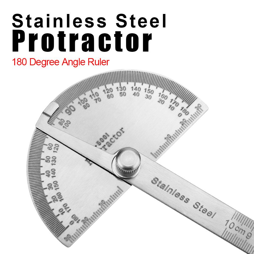 Rotary Measuring Ruler Metal Angle Finder For School Office 180 Degree Protractor Stainless Steel Woodworking Tools Goniometer Angle Ruler