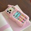 Cute Plush Phone Case for iPhone 11 12 13 14 15 16 17 Pro Max Plus Retro Game Console Design with Camera Stand Soft Fuzzy Cover