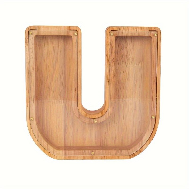 Уникальная деревянная прозрачная копилка с буквами - креативная банка для сбережений монет с английскими буквами, украшение для дома, подарок на Хэллоуин и Рождество