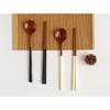 Travel&Cook Wood Dal Spoon Set of 2, Cream, Black, 2 Spoons + 2 Pairs of Chopsticks, Korean Popular Tableware
