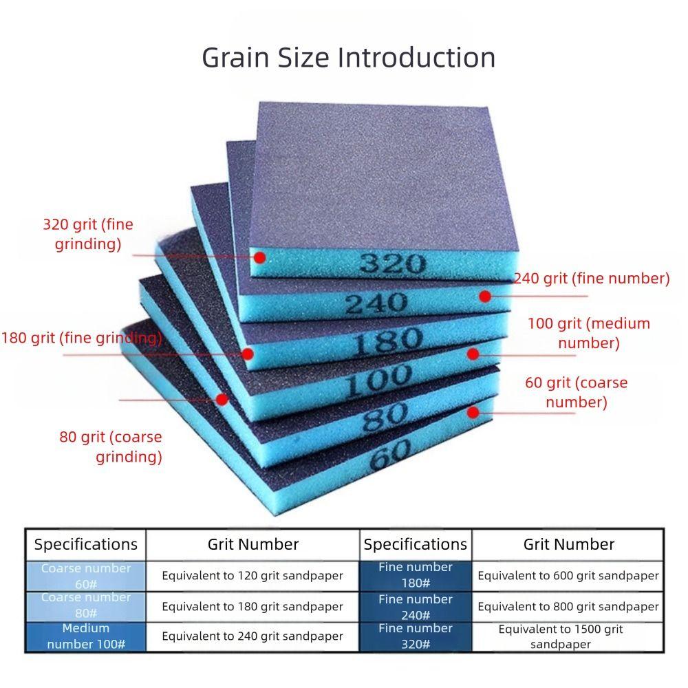 Washable 60-320 Grit Abrasive Sponge Wet Dry Dual-use Reusable Foam Sanding Sponge Polishing Grinding Sanding Pads Furniture