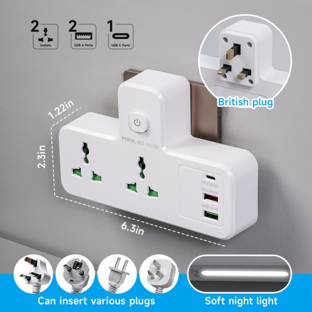 EU UK US Plug AC Outlet Power Strip Universal Plug-In Electrical Socket  Home Office