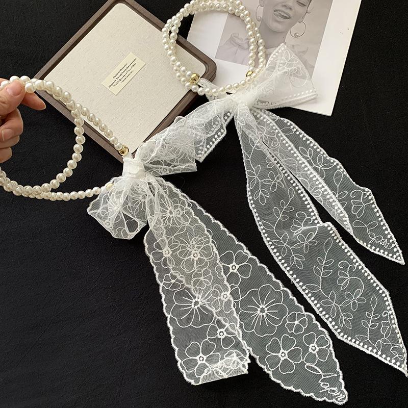 Новый ретро кружевной шелковый шарф длинный высококачественный универсальный декоративный ободок-лента многофункциональный шарф-обруч головной убор