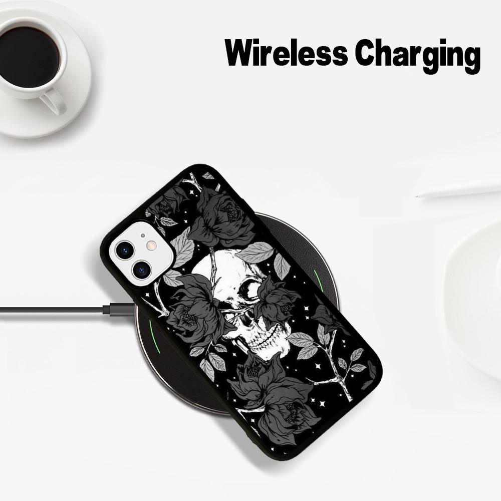 Жуткие узоры в виде черепов Чехол для телефона Магнитный чехол Для IPhone 16 14 13 12 11 15 Pro Max Plus Для Magsafe Беспроводная зарядка Чехол