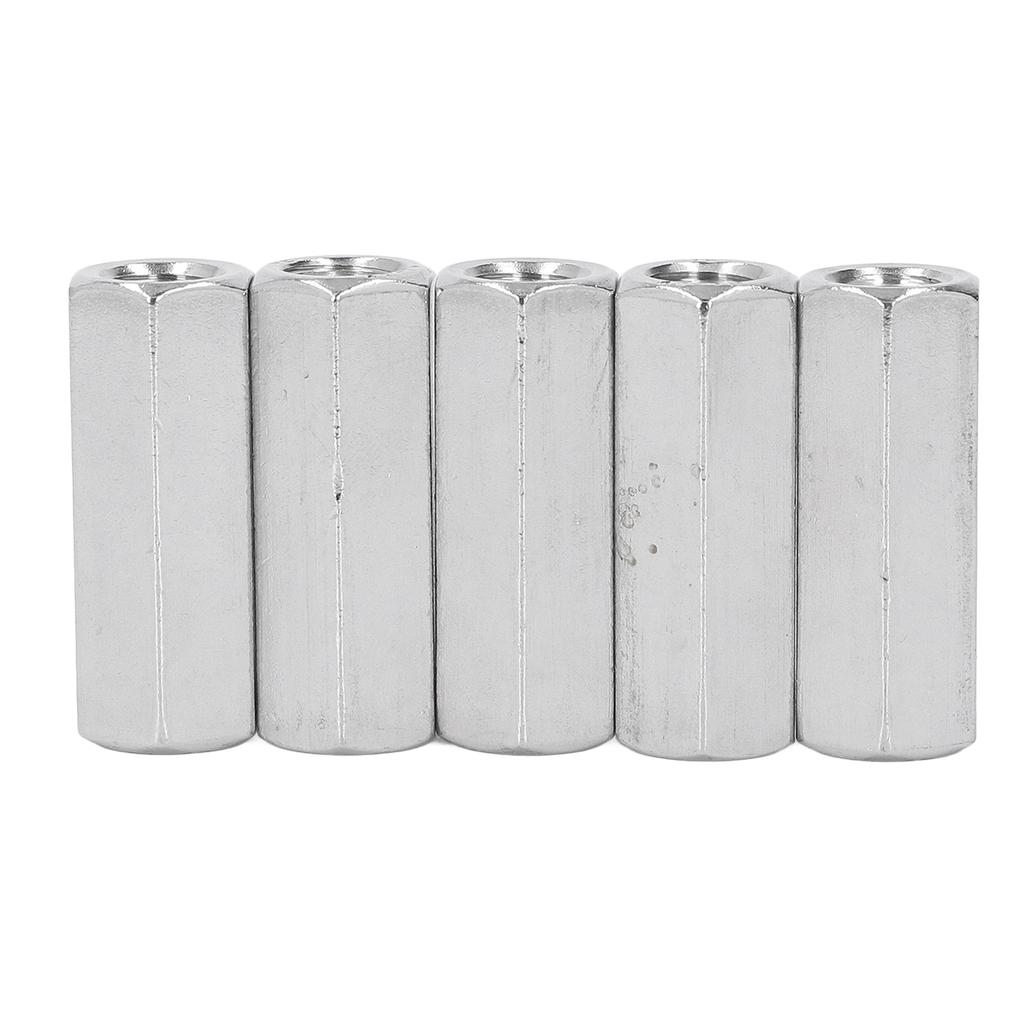 5PCS Hex Coupling Nuts 304 Stainless Steel Thread Connection Nut for Bolt Stud Machine Screws